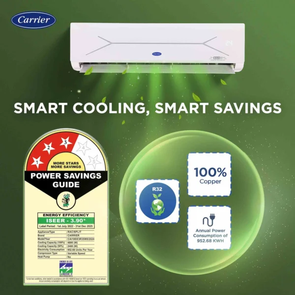 Carrier 12K Xcel Edge Fxi 1.0 Ton 3 Star Inverter Split Ac (R32) - Image 3