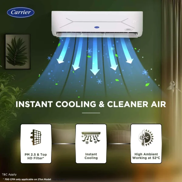 Carrier 12K Xcel Edge Fxi 1.0 Ton 3 Star Inverter Split Ac (R32) - Image 6