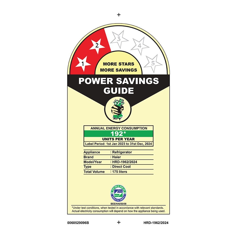 Haier 175 L, 2 Star, Red Lotus Finish Direct Cool Single Door Refrigerator - Image 6